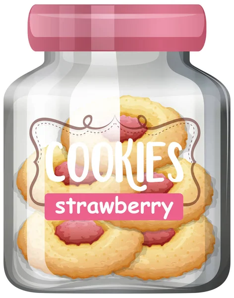 Cookies Glazen Pot Illustratie — Stockvector