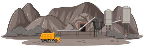 Illustration Der Landschaft Des Kohlebergwerks — Stockvektor