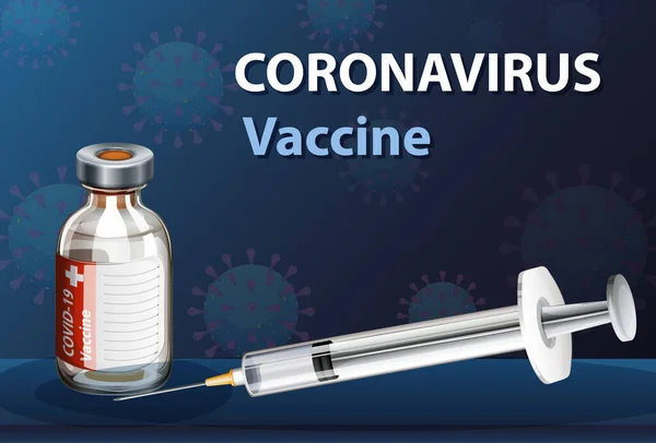Coronavirusvaccin Injectiespuit Illustratie — Stockvector