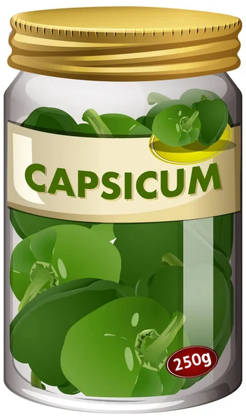 Capsicum Preservar Vidro Jar Ilustração —  Vetores de Stock