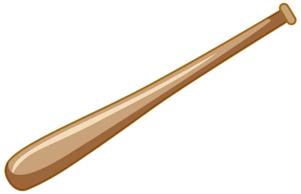 Wood Baseball Bat Cartoon Style Isolated White Background Illustration — Stock Vector