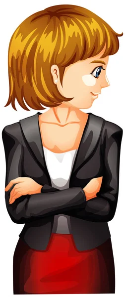 Business Working Woman Cartoon Character Illustration — Stock Vector