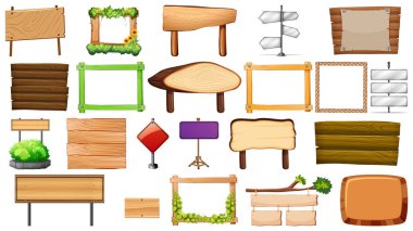 Çeşitli işaret illüstrasyonları kümesi