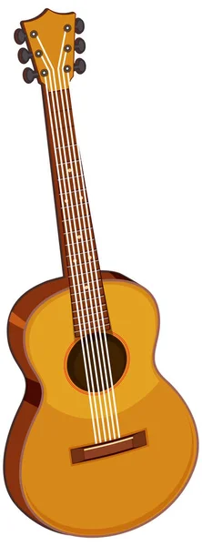 Guitare Classique Bois Dans Style Dessin Animé Isolé Sur Fond — Image vectorielle