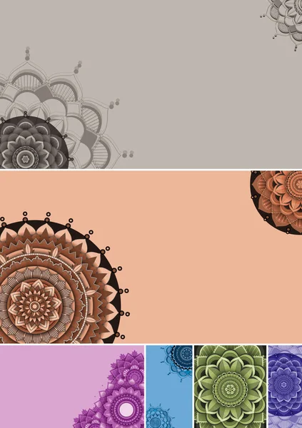 Hermoso Color Mandala Fondo Ilustración — Vector de stock