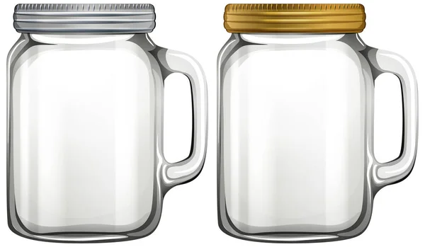 白い背景のイラストの上に空のガラス瓶 — ストックベクタ