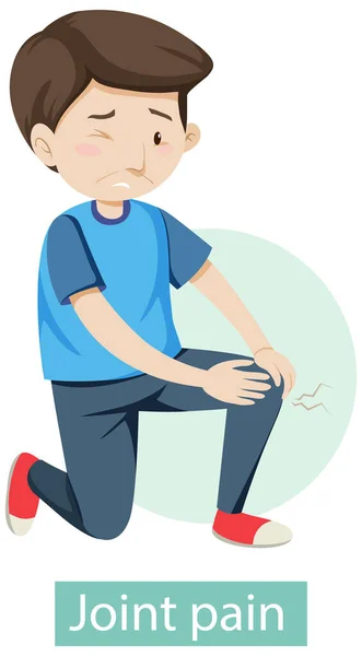 Cartoon Character Joint Pain Symptoms Illustration — Stock Vector