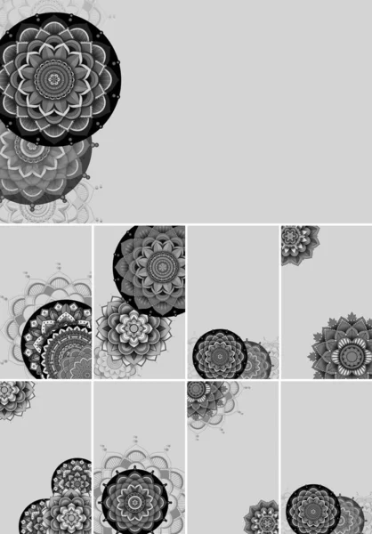 Gambar Latar Belakang Rancangan Mandala Yang Indah - Stok Vektor