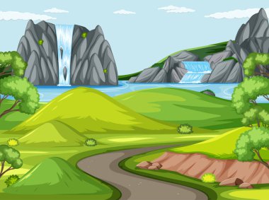 Açık yeşil doğa arkaplan illüstrasyonu