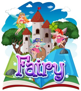 Beyaz arkaplanlı küçük peri logosu