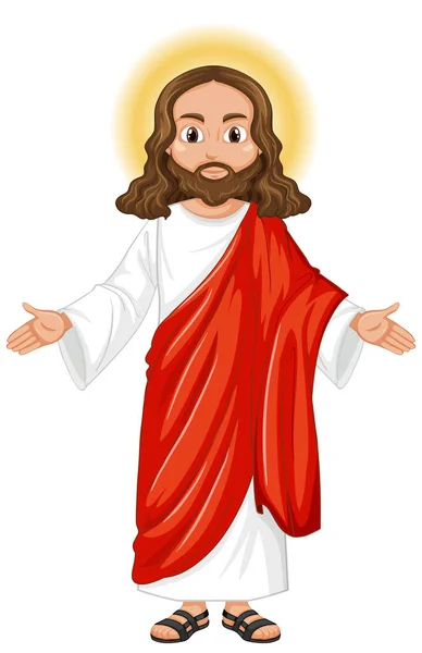 Jezus Predikt Staande Positie Karakter Illustratie — Stockvector
