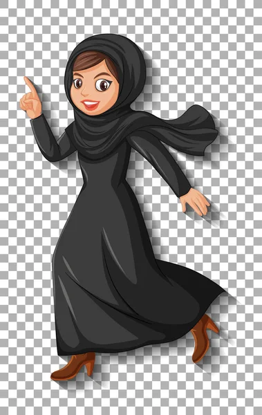 Indah Muslim Gadis Kartun Karakter Ilustrasi - Stok Vektor