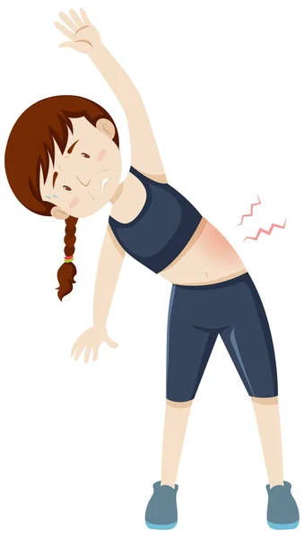Woman Having Muscle Pain Workout Illustration — Stock Vector