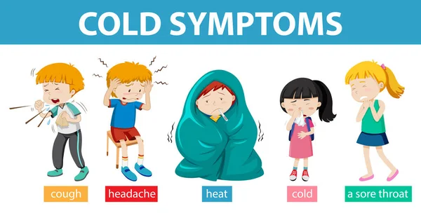 Medicinsk Infografik Kalla Symptom Illustration — Stock vektor