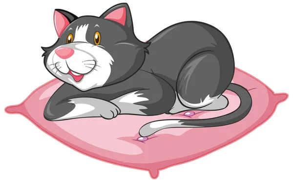 可爱灰猫放置位置卡通人物孤立图解 — 图库矢量图片