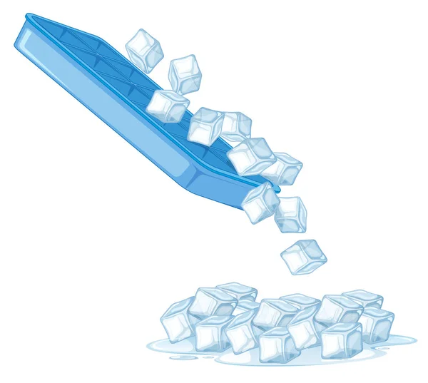 Eiswürfel Auf Weißem Hintergrund Illustration — Stockvektor