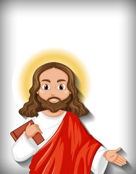 Geïsoleerde Jezus Cartoon Karakter Illustratie — Stockvector