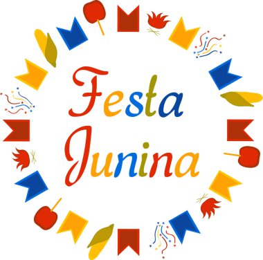 Festa Junina daire desen işareti vektör çizim ile