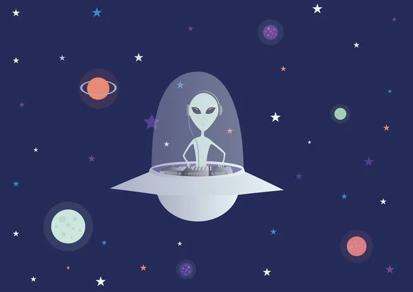 Ufo Alien Vektor Illustration — Stockvektor