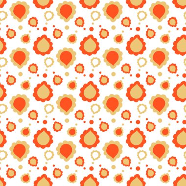 Seamless modeli. Hint tarzı beyaz bir arka plan üzerinde renkli resimler. Vektör.