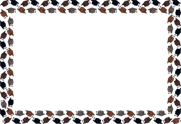 Frame Multi Colored Square Academic Caps Back School Vector Stock Illustration