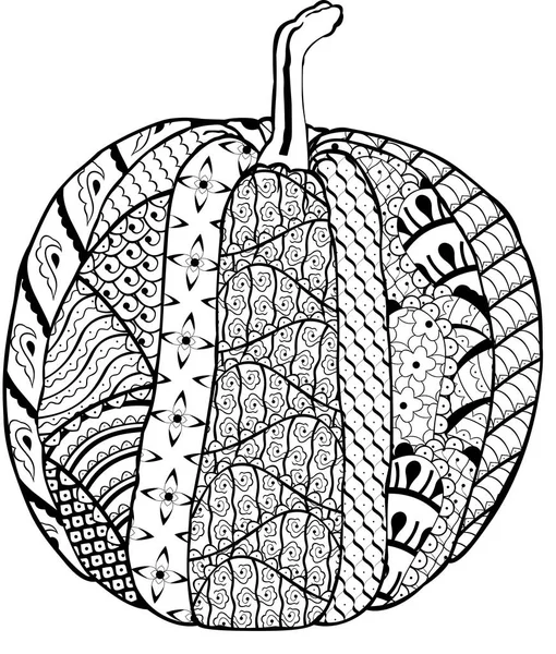 Kabak Zenart Tarzında Desenleri Ile Siyah Beyaz Beyaz Arka Plan — Stok Vektör
