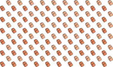 Kusursuz desen. Beyaz arka planda turuncu ve mercan renkleri var. Vektör.