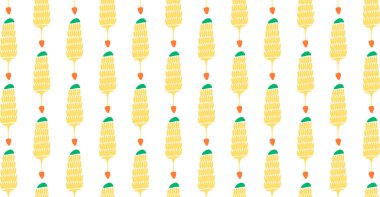 Kusursuz desen. Beyaz arka planda muz demetleri. Soyutlama. Vektör.