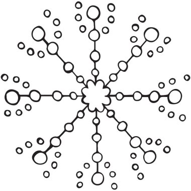 Beyaz bir arka plan üzerinde soyut elle çizilmiş komik kar tanesi. Vektör izole kış elemanı.