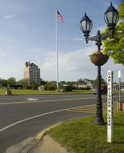 Montauk New York Juin Village Green Carl Fisher Plaze Montauk — Photo