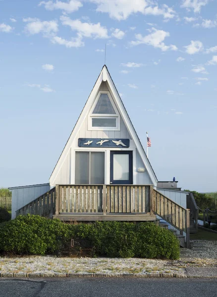 Frame Chalet Dans Parc Roulottes Face Océan Montauk New York — Photo