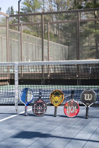 Pound Ridge New York April Plattform Tennis Paddlar Ses Privat — Stockfoto
