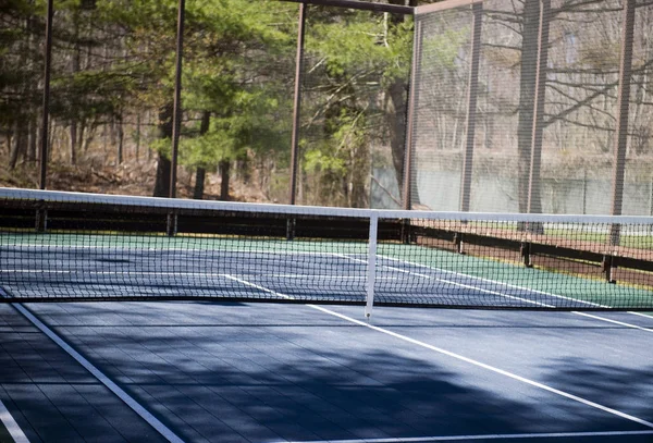 平台网球桨球场在树林中的郊区设置私人俱乐部 — 图库照片