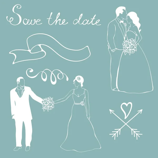 Χειροποίητη ψηφιακή απεικόνιση της νύφης και του χεριού που κρατά τα χέρια. Εικονογράφηση γάμου Royalty Free Εικονογραφήσεις Αρχείου