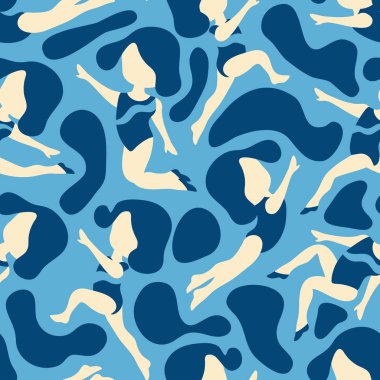 Kadın modeli. Klasik tarz kadın siluetleriyle kusursuz desenler..