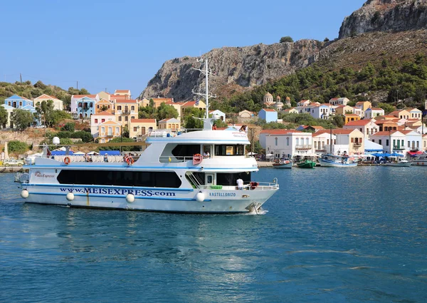 Kastellorizo Grecia Agosto Meis Express Ferry Partenza Port Agosto 2018 — Foto Stock