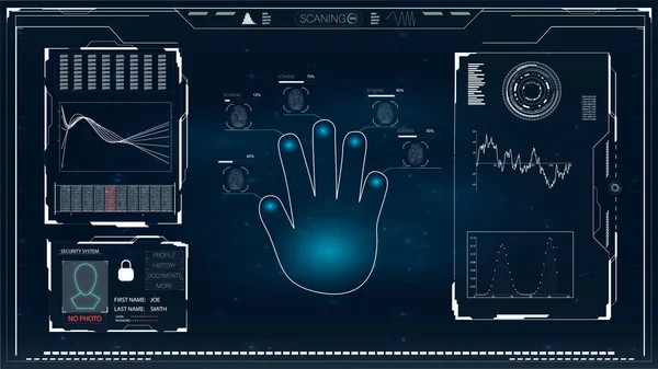 Hud. Illustration med hud för spelet bakgrundsdesign. Digitala data, business abstrakt bakgrund. Hud-ui. — Stock vektor