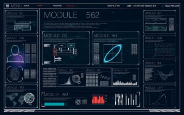 HUD. Hud ile illüstrasyon oyun arka plan tasarımı için. 