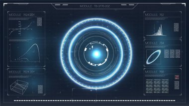 HUD, herhangi bir amaç için büyük tasarım. Futuristik bir arayüze öğesi. 