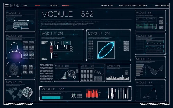 HUD. Hud ile illüstrasyon oyun arka plan tasarımı için. 
