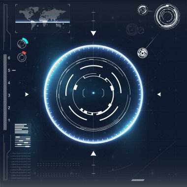 Soyut hud veya sunu şablonu. Fütüristik teknoloji hud ekran. 