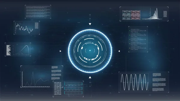 Beyaz arka plan üzerinde soyut tarzda HUD. Soyut fütüristik hud nesne. — Stok Vektör