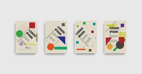 Bauhaus pour la conception de couverture de rapport. Affiche, modèle de flyer, fond abstrait cercle . — Image vectorielle