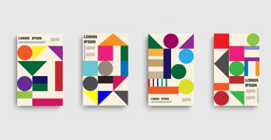 Bauhaus. Poster, flyer şablonu, daire arka plan. 