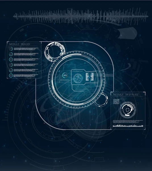 Modern tarzı ışık arka plan üzerinde mavi hud oyun. Fütüristik Kullanıcı arabirimi hud illüstrasyon vektör arka plan. 