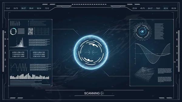 白い背景の上の抽象的なスタイルで Hud。最新のフラット スクリーン コンピューター モニター。コンピューター モニターのアイコン. — ストックベクタ