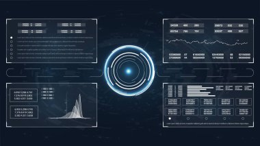 Hud modern şablonu. Vektör oyun UI. HUD teknoloji yenilik. Modern Infographic bağlantı şablonu. Geometrik arka plan.