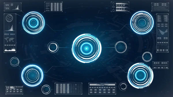 HUD oyun ekran tasarımı için. HUD kontrol paneli ekran. HUD UI app. Futuristic hud arayüz ekran tasarımı vektör. HUD oyunu.