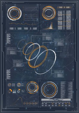 Hud fütüristik modern soyut web şablonu. Hud fütüristik arka plan. Bilgisayar monitör simgesini.