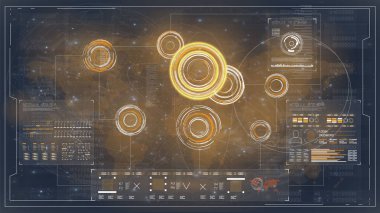 Radar konsept tasarımı için. Daire arka plan. Radar vektör simge işareti simgesi. HUD tarzı. İş ağ kavramı. Daire mavi tasarlamak teknoloji İnovasyon kavramı vektör arka plan.